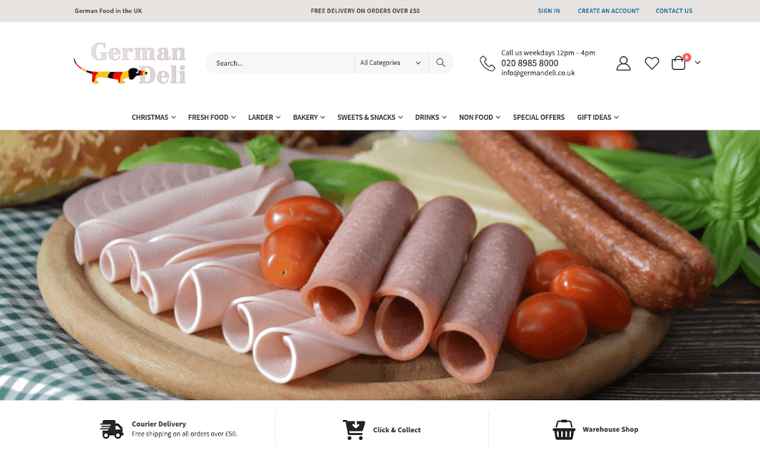 Germandeli magento e commerce website